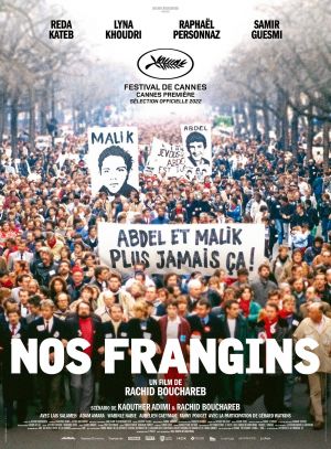 Affiche du film Nos Frangins (film) de Rachid Bouchareb avec Reda Kateb, Lyna Khoudri, Raphaël Personnaz